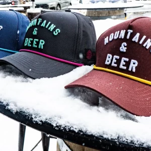Mountains and Beer snapback hat distant