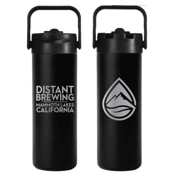 distant brewing 20oz traveler bottle black