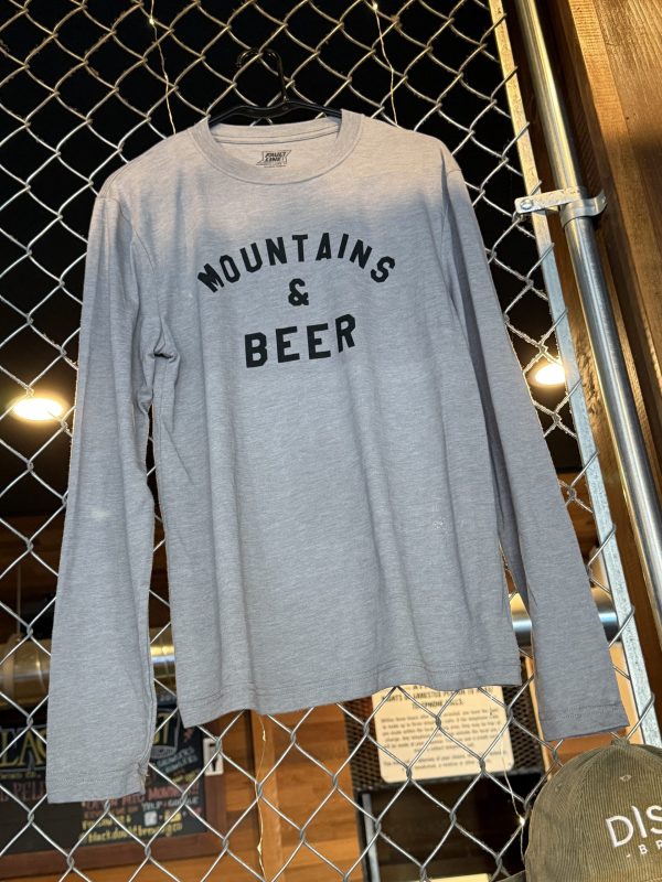 mountains and beer long sleeve gray / black shirt