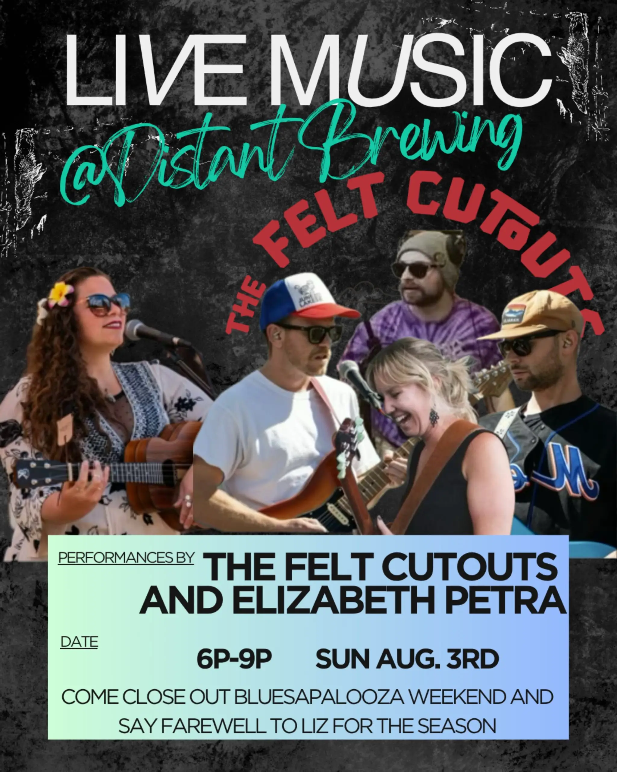 felt cutouts and elizabeth petra bluesapalooza afterparty at distant brewing 2025