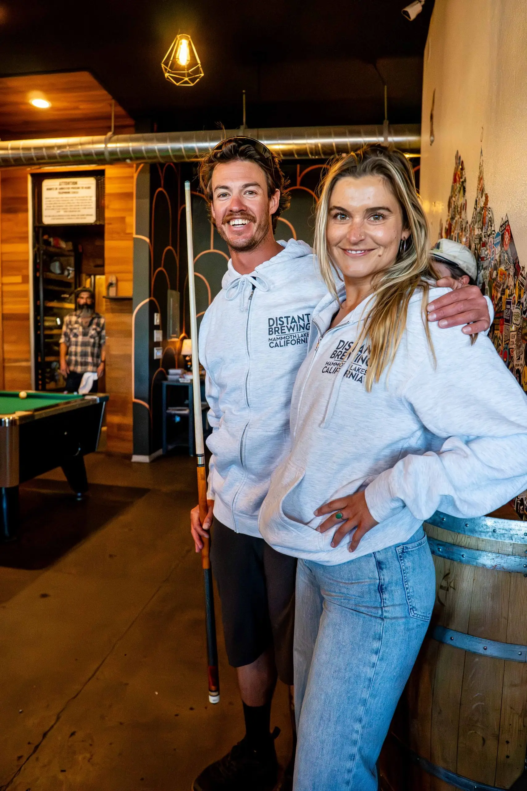 zip gray hoodie distant brewing