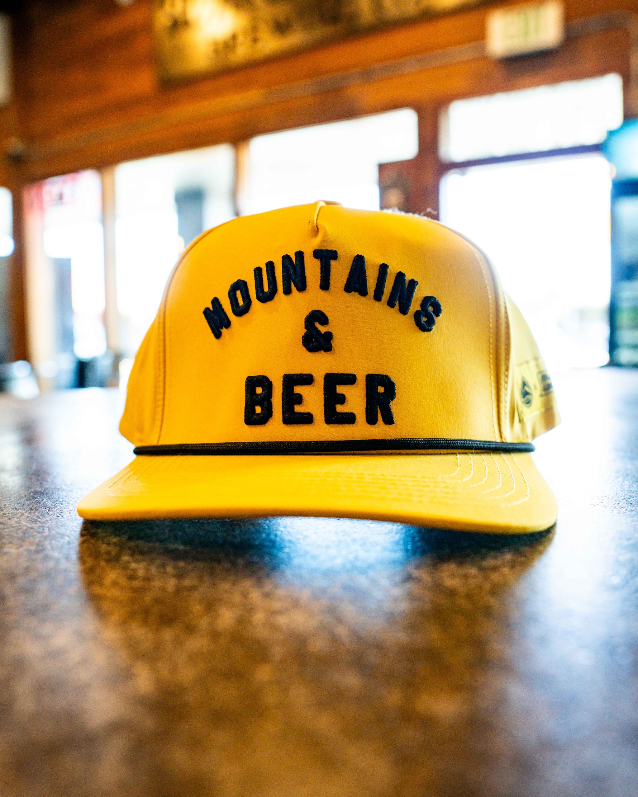 Mountains & Beer Hats Yellow Black