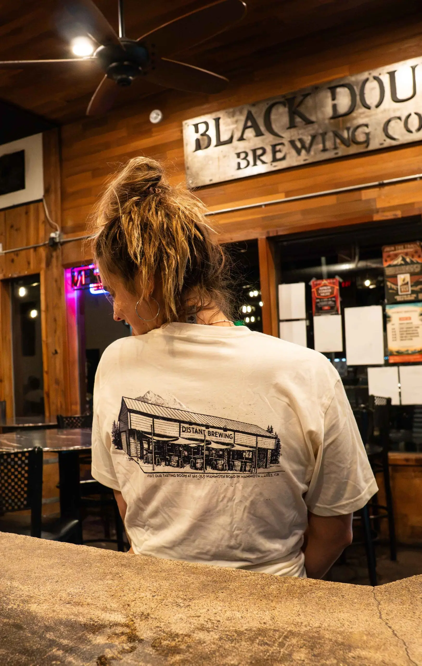 Home Tee Shirt from Distant Brewing here in Mammoth Lakes