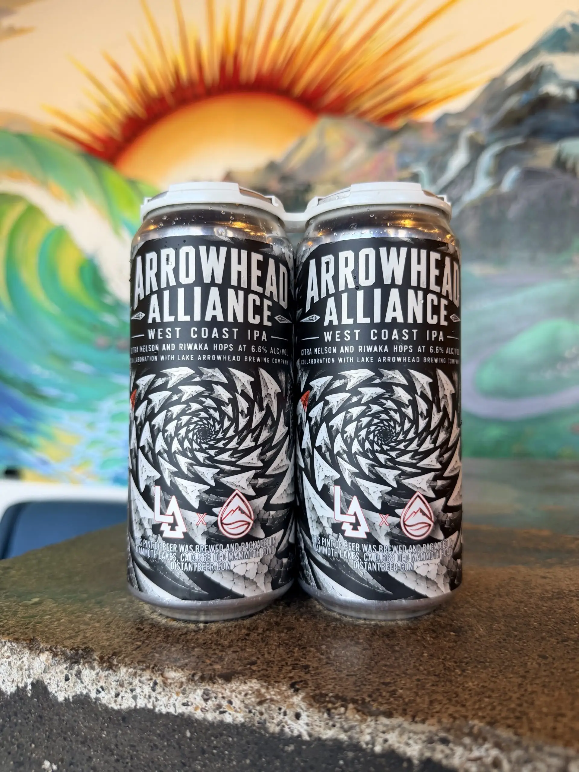Arrowhead Alliance A West Coast IPA with Citra, Nelson and Riwaka hops. Collab with Lake Arrowhead Brewing Co in Lake Arrowhead, CA. 6.6% ABV